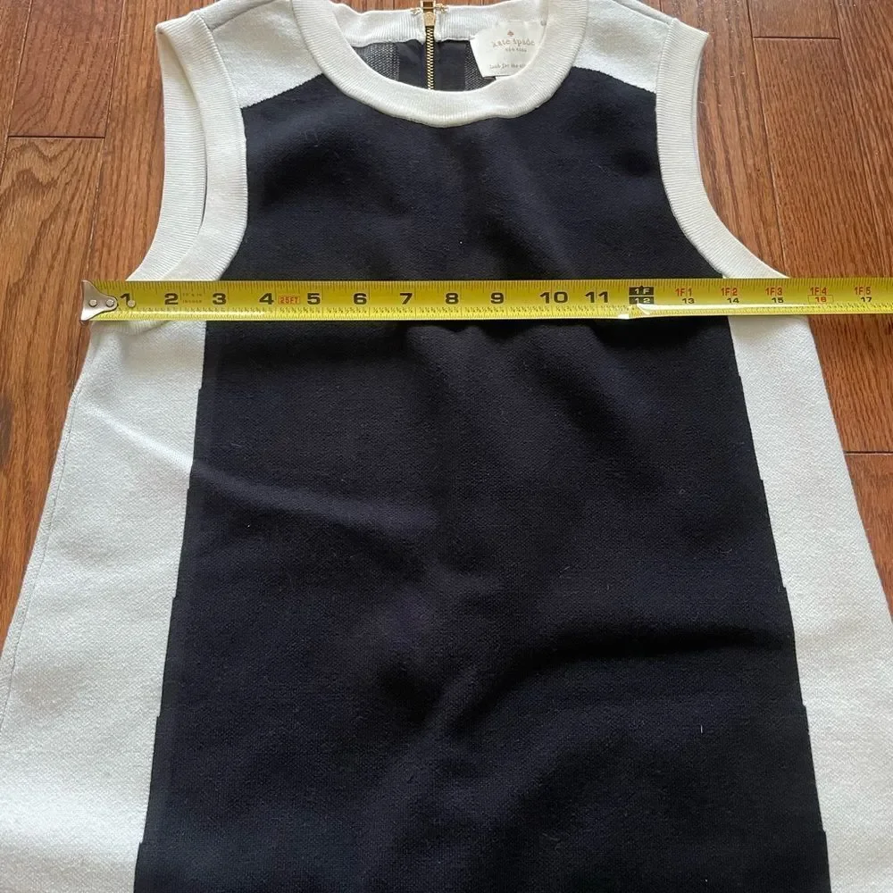 Kate Spade Black and White Knit Sleeveless Shift Dress Sz Small